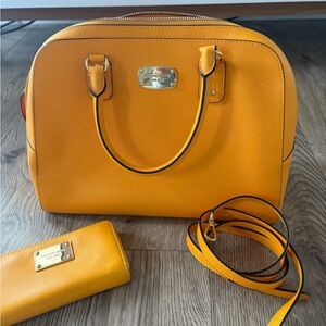 Michael Kors Vibrant Yellow Satchel and Wallet